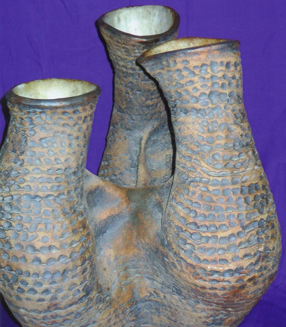 F. Carlton Ball Pottery Vase, Coiled 21 inches Unique: F. Carlton Ball Pottery Vase, Coiled 21 inches tall, 3 1/8 inches wide. Authentic Ball pottery piece. Excellent condition with NO chips or cracks. May need a cleaning.Ships UPS.