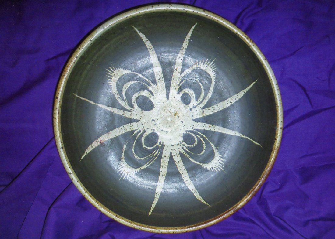 Signed Mid-Century F. Carlton Ball Pottery Bowl: Signed, Authentic Mid-Century F. Carlton Ball Pottery Bowl signed by Ball. 11 1/2 inches wide, 2 1/2 tall. Excellent condition. Ships UPS.