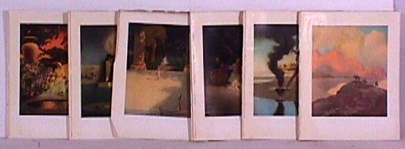 Maxfield Parrish - Lot of 7 Unframed Bookplate Prin: This lot includes seven assorted Maxfield Parrish unframed bookplate prints. All are different, measure approximately 7x9", and date circa 1925-30. Several have minor edge blemishes but none have any