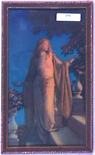 Maxfield Parrish - Enchantment: Circa 1926 Maxfield Parrish Enchanted print. Est 6x10" print in original frame having original backing paper. 4.0 Grading. YOU CAN BID ON THIS LOT WITH CONFIDENCE. However, before bidding you should u