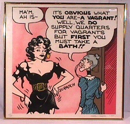 Al Capp - Ma'm Ah Is- Limited Edition Print: Original circa 1970's signed and numbered Al Capp Limited Edition print. Pencil signed "Al Capp, '74" l/r and numbered "205/250" l/l. Image measures approximately 27x27" and frame appears to be origin