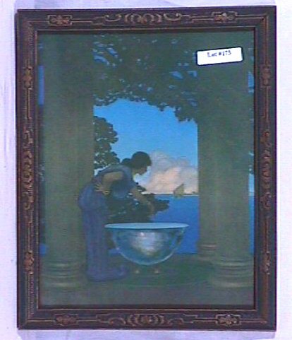 Maxfield Parrish - Circe's Palace: Circa 1908 Maxfield Parrish Enchanted art print. Est 9x11" original blue & gold frame with no backing paper. 4.0 Grading, No stains or blemishes. Nice Color.