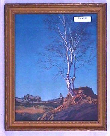 Maxfield Parrish - White Birch: Circa 1931 Maxfield Parrish House of Art art print. Est 9x11" period frame with newer backing paper. 4.0 Grading.