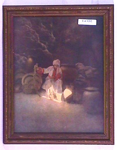 Maxfield Parrish - Cassim: Circa 1906 Maxfield Parrish Collier's Arabian Nights art print. Est 9x11" period frame with newer backing paper. 4.0 Grading.