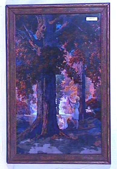 Maxfield Parrish - Golden Hours: Circa 1929 Maxfield Parrish Large Format Enchanted art print. Est 14.25x22.25" original frame with no backing paper. 4.5 Grading, No stains or blemishes. Great Color.