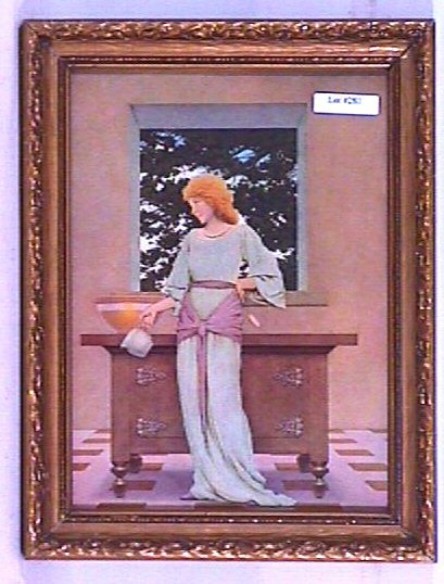 Maxfield Parrish - Lady Violetta: Circa 1925 Maxfield Parrish Knave of Hearts Print. Est 9x12" print is close-framed in a period frame with no backing paper. 4.0 Grading.