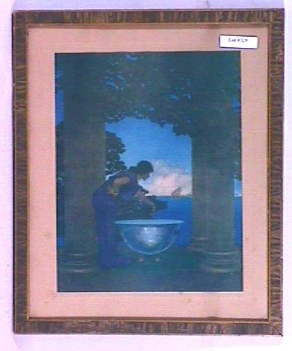Maxfield Parrish - Circe's Palace: Circa 1908 Maxfield Parrish Wonderbook Art Print. Est 9x11" art print is mounted upon an original 12x14" matting. Est. 12x14 period frame with no backing paper. 3.75 Grading. Original matting has some