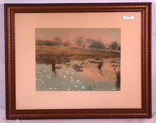 Wallace Nutting - Lily Pool Cottage - Probably Cap: Circa 1915-25 hand-colored photo. Lily pads and pond-side cottage Exterior scene. Based upon its subject matter, and WN Studio #8856, it is our opinion that this picture is probably Cape Cod MA. Origi