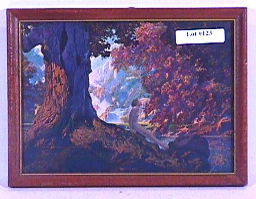 Maxfield Parrish - Dreaming: Circa 1939 Maxfield Parrish Thomas D Murphy enchanted calendar print. Est 8x6" original print in period frame having newer backing paper. Titled "Daydreams" l/c on the print. 4.0 Grading in nice & cle