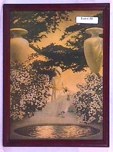 Maxfield Parrish - Prince Agib: Circa 1906 Maxfield Parrish Arabian Nights Print. Est 8x10.5" period frame with newer backing paper. 4.0 Grading with good but lighter color and nice period frame. YOU CAN BID ON THIS LOT WITH CONFIDE