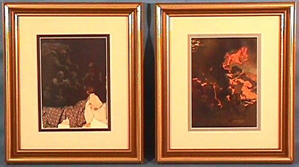 Maxfield Parrish - 2 Framed Prints: Maxfield Parrish - 2 Framed Prints Pair of original circa 1910 framed bookplate prints. "Aladdin and the Wonderful Lamp" and "Seeing Things". 8x10 newer frames and backing paper. 4.0 Grading on each.