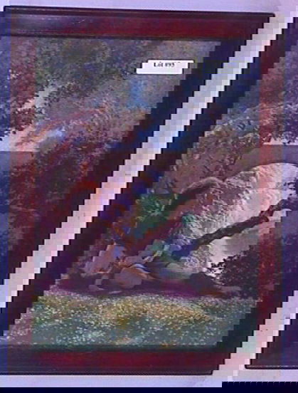 Maxfield Parrish - The Prince - Knave of Hearts: Circa 1925 Maxfield Parrish Knave of Hearts print. Est 9x12" original print in period mahogany frame having newer backing paper. 4.25 Grading with nice, clean and unblemished color and period mahogany