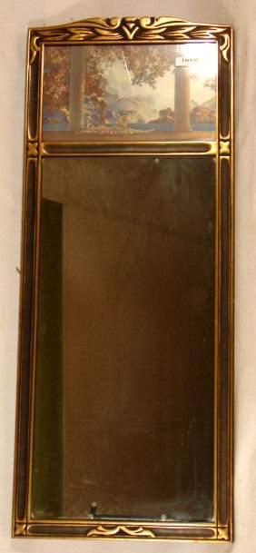 Maxfield Parrish - Mirror with Daybreak: Circa 1923 Maxfield Parrish "Daybreak" Enchanted print is framed within a mirror. Est 10x6" original art print is framed in overall est 12x29" mirror having original backing paper. "© Reinthal & Newm