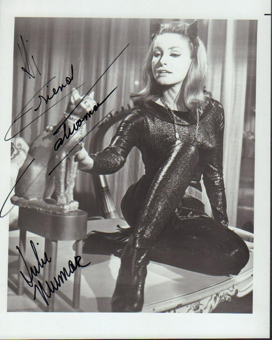 Julie Newmar: Signed B/W 8x10 of the actress as the character Catwoman from the cult classic Batman television series