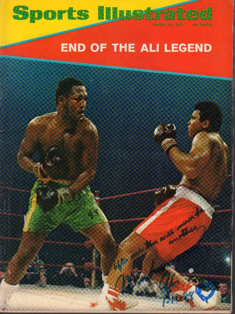 Muhammad Ali "End of the Ali Legend" Sports Illustrated: Signed good condition Sports Illustrated cover touting the "End of the Ali Legend" from 1971