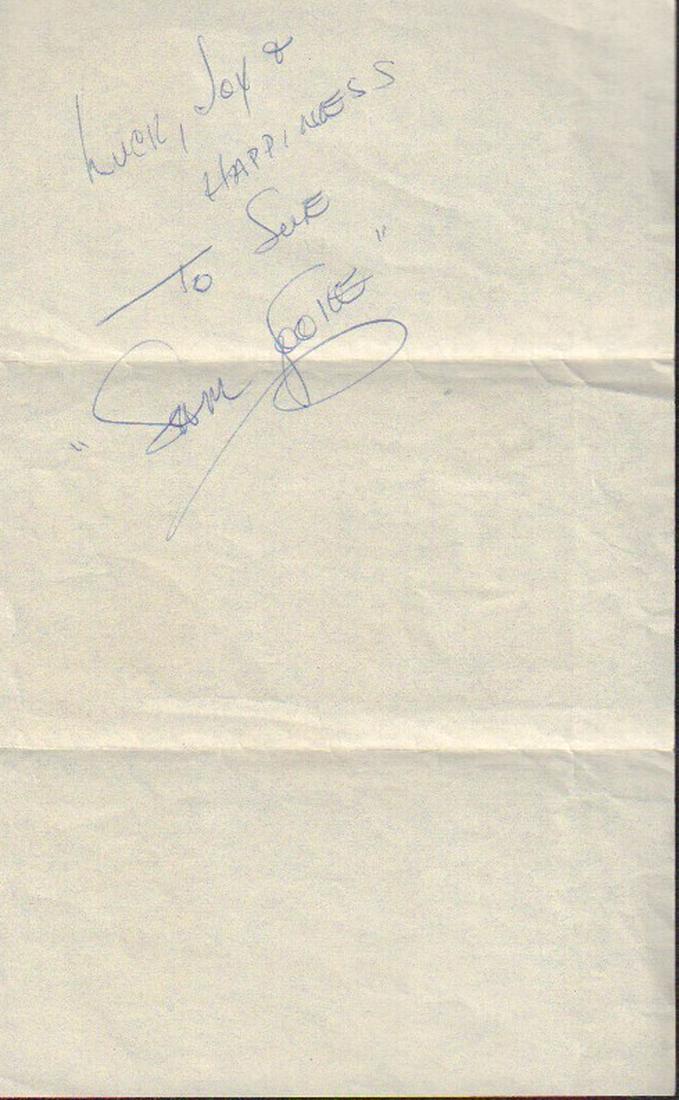 Sam Cooke: A rare signed page by the legendary singer who died so young