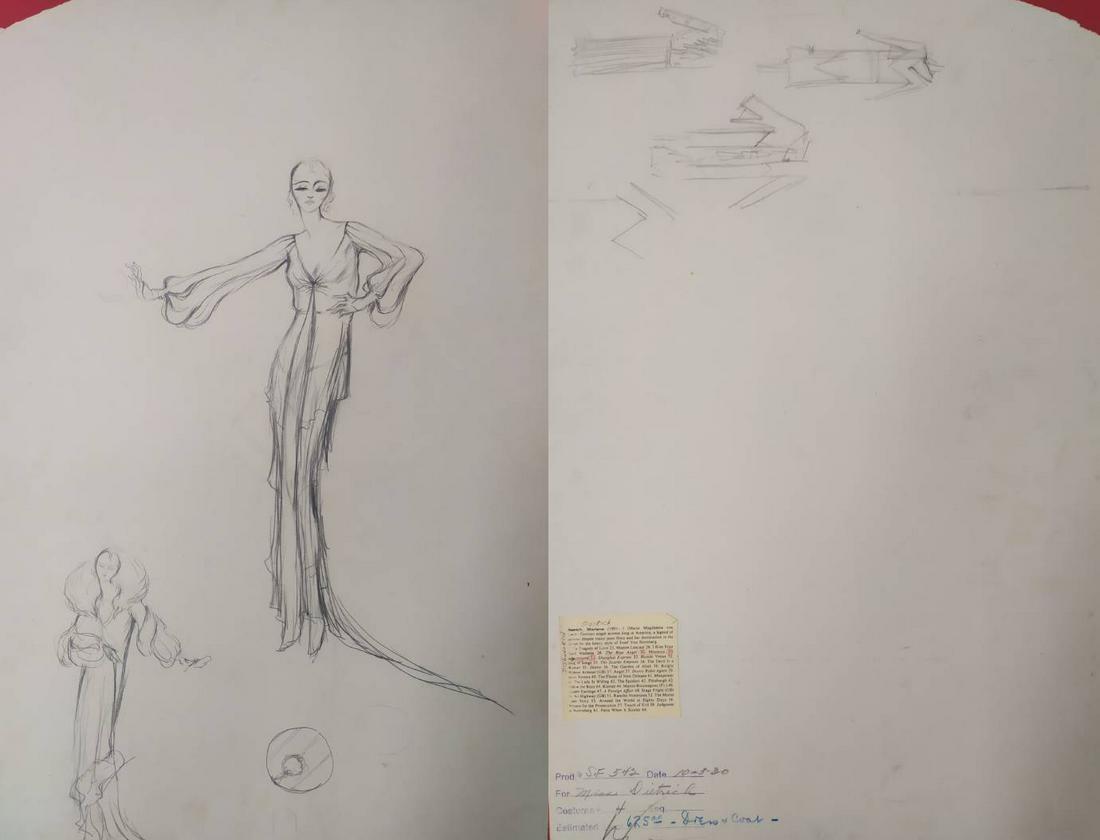 Marlene Dietrich Original Wardrobe sketch (1 of 1)