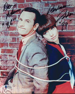 Get Smart: 8x10 photo signed by the series stars Don Adams and Barbara Feldon. Beckett certification