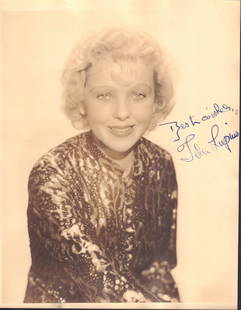 Ida Lupino: 8x10 sepia photo signed by the actress, director and producer, known for her large body of work