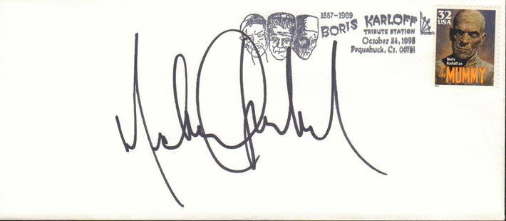 Michael Jackson: A signed numbered (of 500) FDC honoring Boris Karloff signed by Michael as part of a 15th Thriller anniversary in 1998 it comes with copy of Michaels own letter attesting to this signing