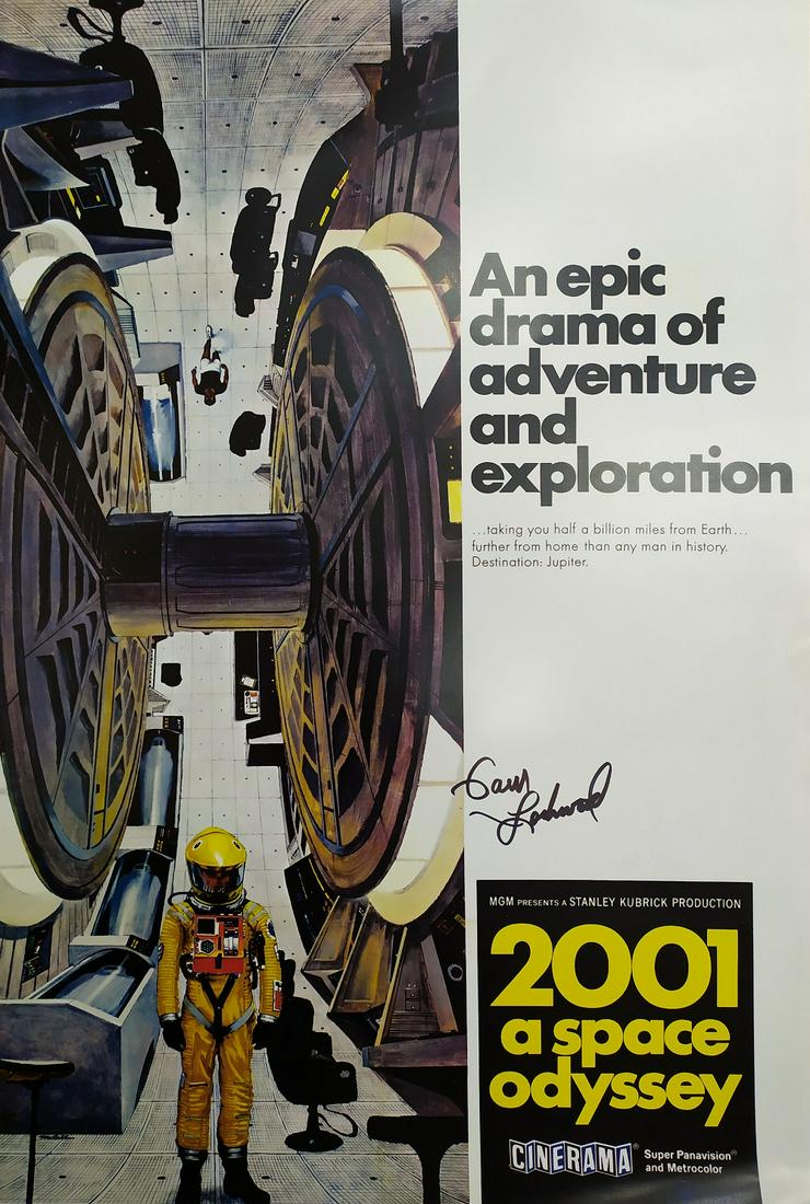 2001: A Space Odyssey: 13x19 poster print for the film, signed by Gary Lockwood, who played Dr. Frank Poole in the film