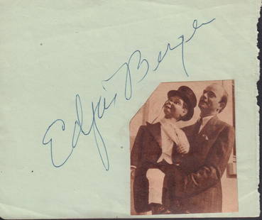 Edgar Bergen: A vintage signed autograph page by master ventriloquist