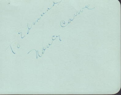 Nancy Carroll: A vintage scarce signed autograph album page by the early actress