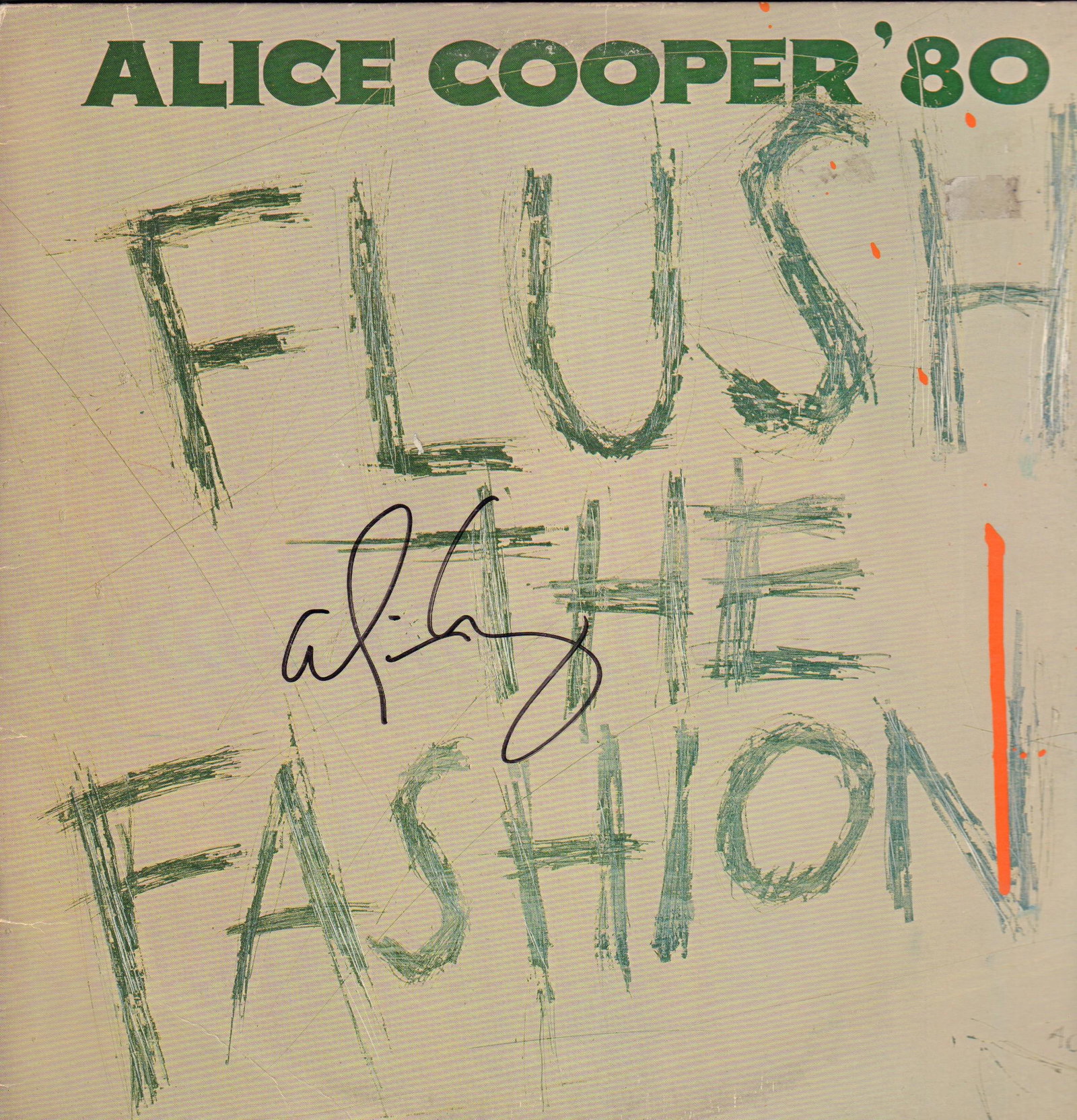 Alice Cooper: 12.5x12 Flush the Fashion vinyl signed by the musician