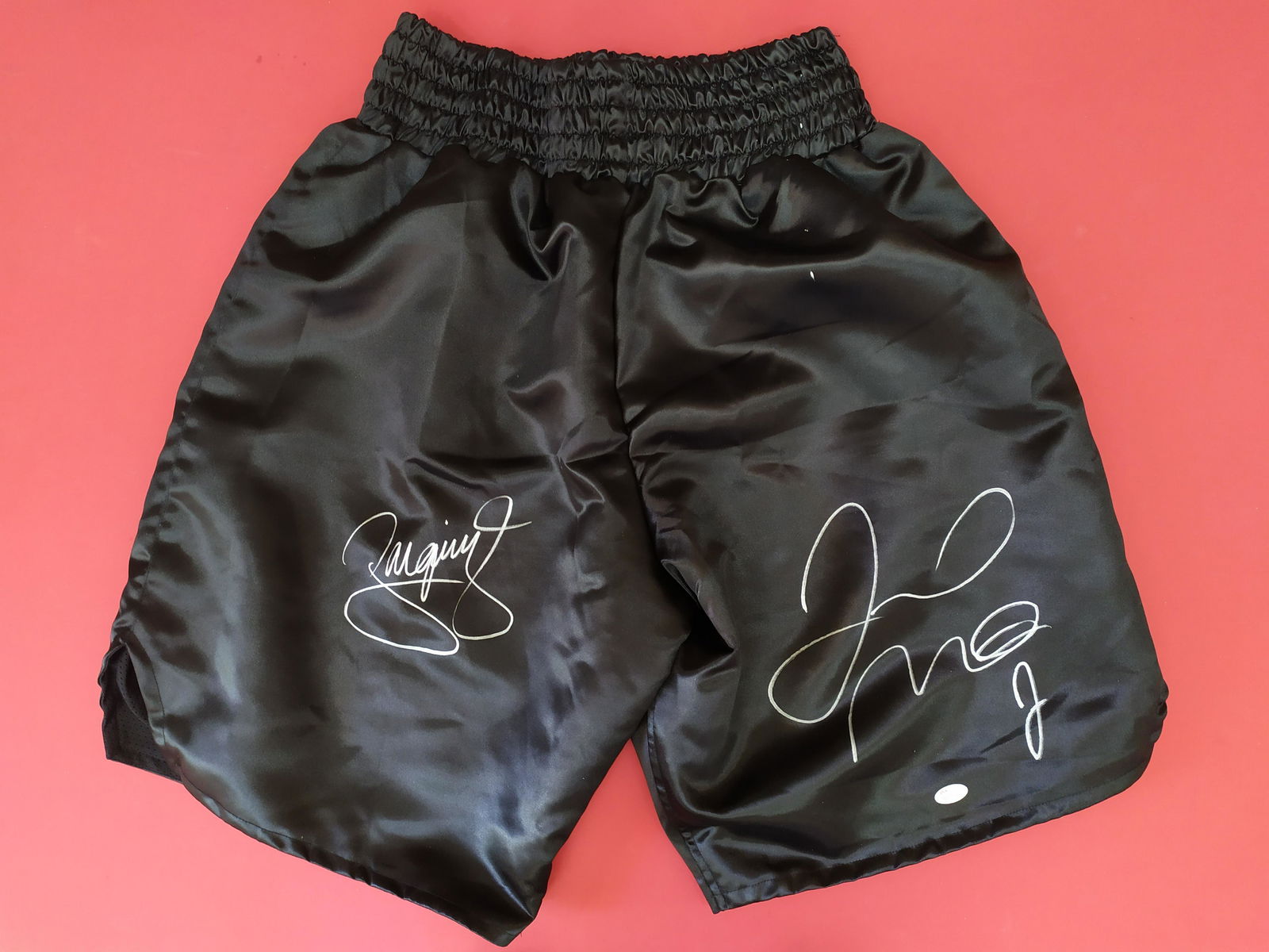 Manny Pacquiao and Floyd Mayweather trunks (1 of 1)