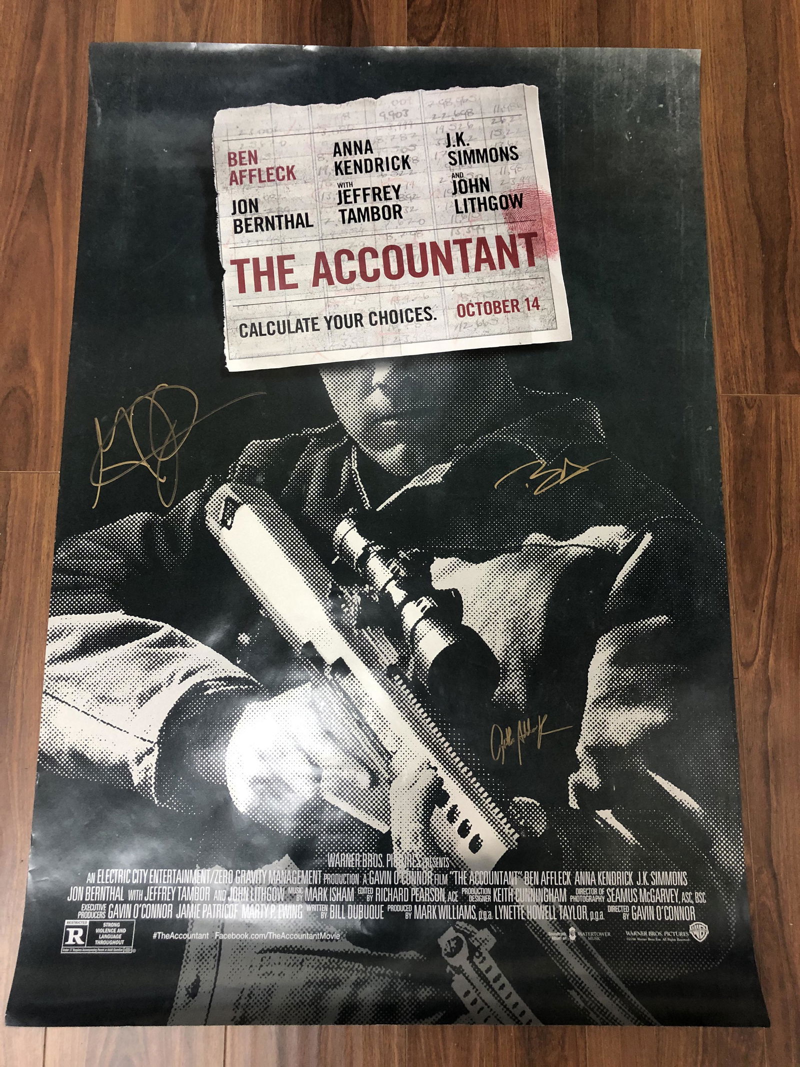 The Accountant original movie poster signed (1 of 1)