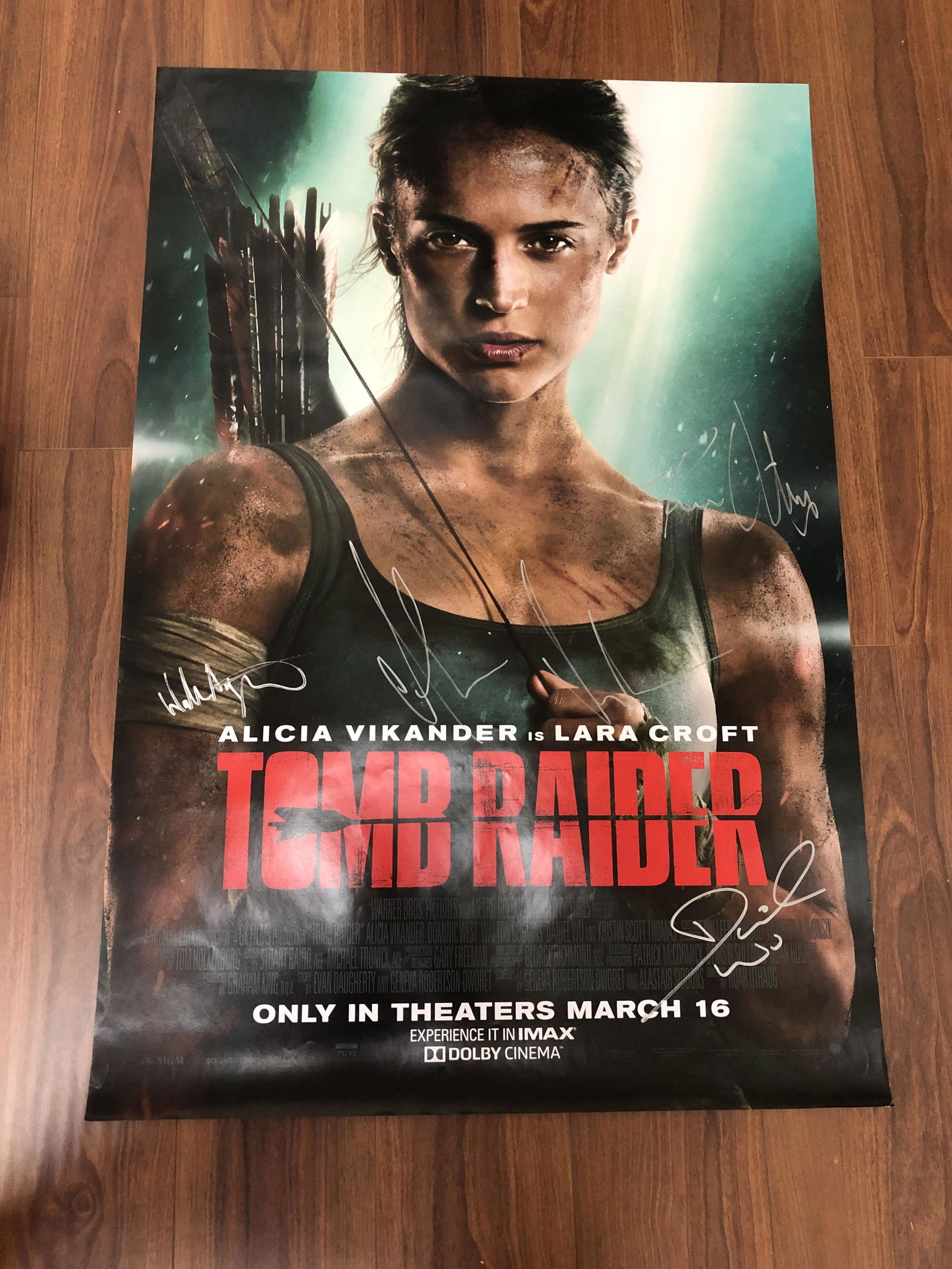 Tomb Raider movie poster signed (1 of 1)