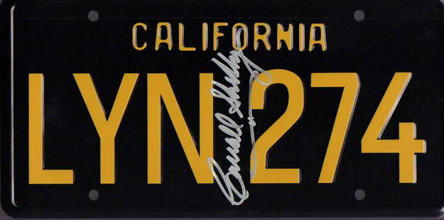 Carroll Shelby: The MUSTANG automobile pioneer signed on a replica GONE IN SIXTY SECONDS license plate Rare with COA