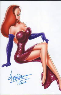 Kathleen Turner: A color as Jessica Rabbit signed 10x15 under private contract with us with COA