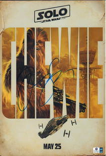 Star Wars Chewbacca: A color 11x14 signed by the new Chewbacca Joonas Suotomo with Global Authentics sticker and COA