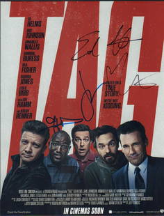 TAG: A color 11x14 from the film signed by Ed Helms Isla Fisher and two other cast members at premiere with COA