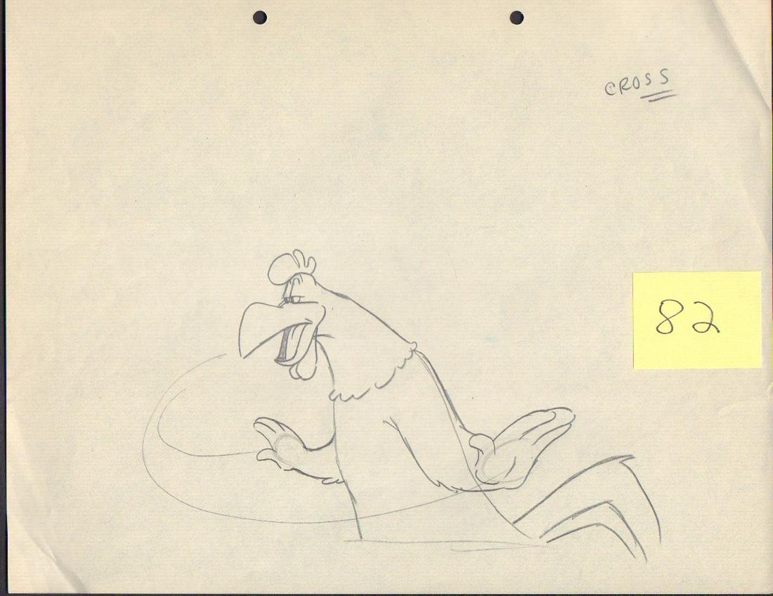 Foghorn Leghorn: Original art for an early Warner Bros cartoon on animators paper of the famed character used in production of cartoon with COA