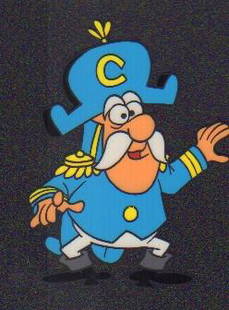 Captain Crunch original cel: An original animation cel of the beloced cereal character used in early commercials with COA