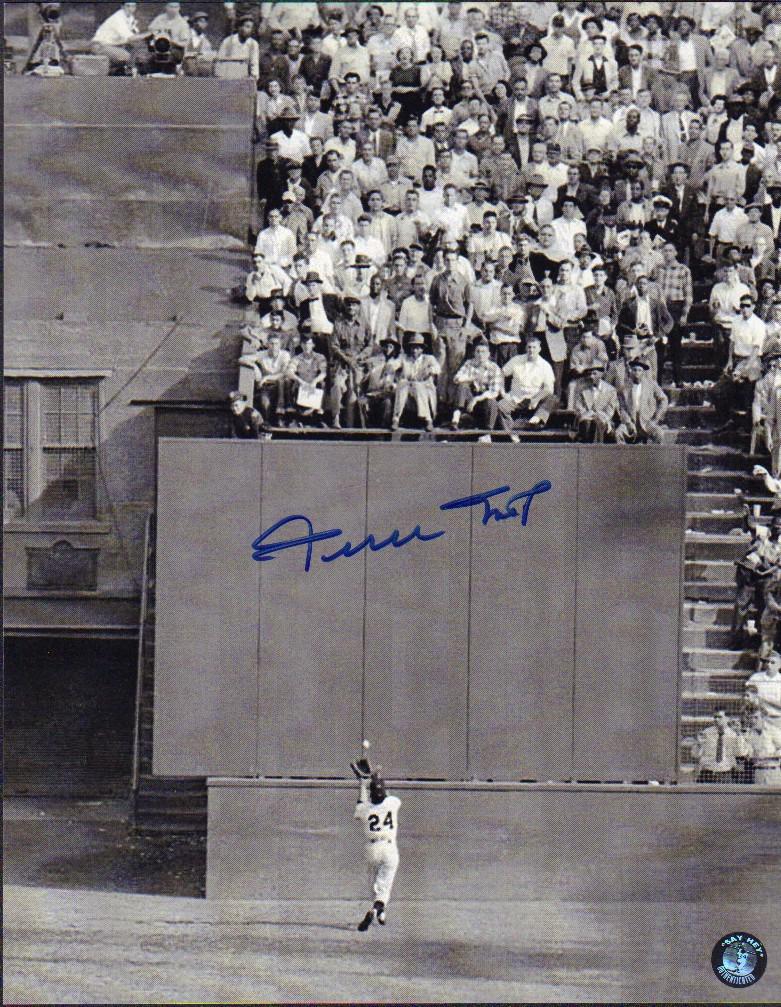Willie Mays: THE CATCH historic signed 8x10 with his own Say Hey Kid hologram on it with COA