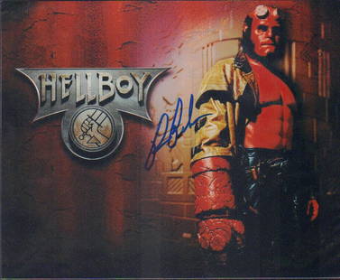 Ron Perlman Hellboy: A vintage signed Hellboy when film premiered 8x10 with Starbrite COA (Steve Cyrkin sticker)