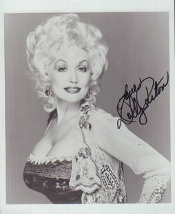 Dolly Parton: A sexy color Best Little Whorehouse in Texas signed 8x10 signed over twenty years ago with COA