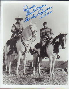 Lone Ranger: A 1982 signed and dated as the Lone Ranger by Clayton Moore with COA