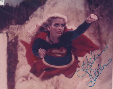 Helen Slater Supergirl: A vintage color flying shot of her in the film