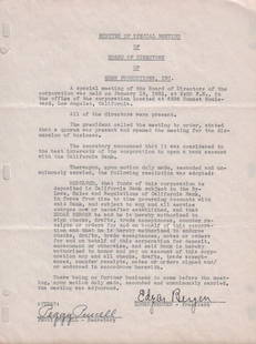 Edger Bergen and Charlie McCarthy: A 1951 oe oage document signed and witnessed by the great ventriloquist and radio star