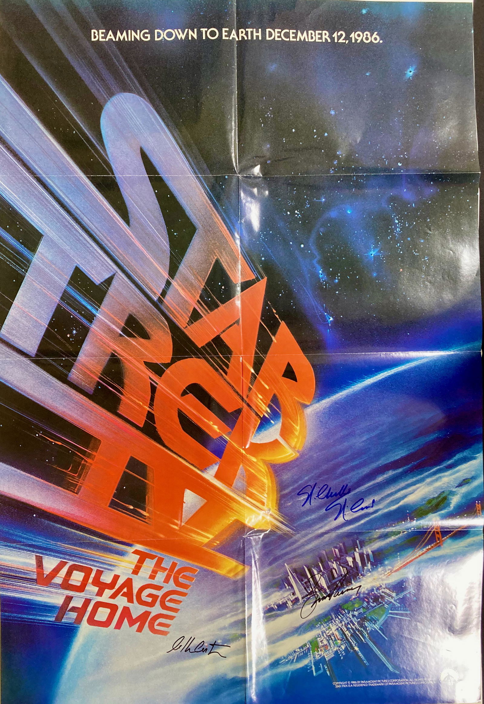 Star Trek Voyage Home Movie Poster signed (1 of 1)