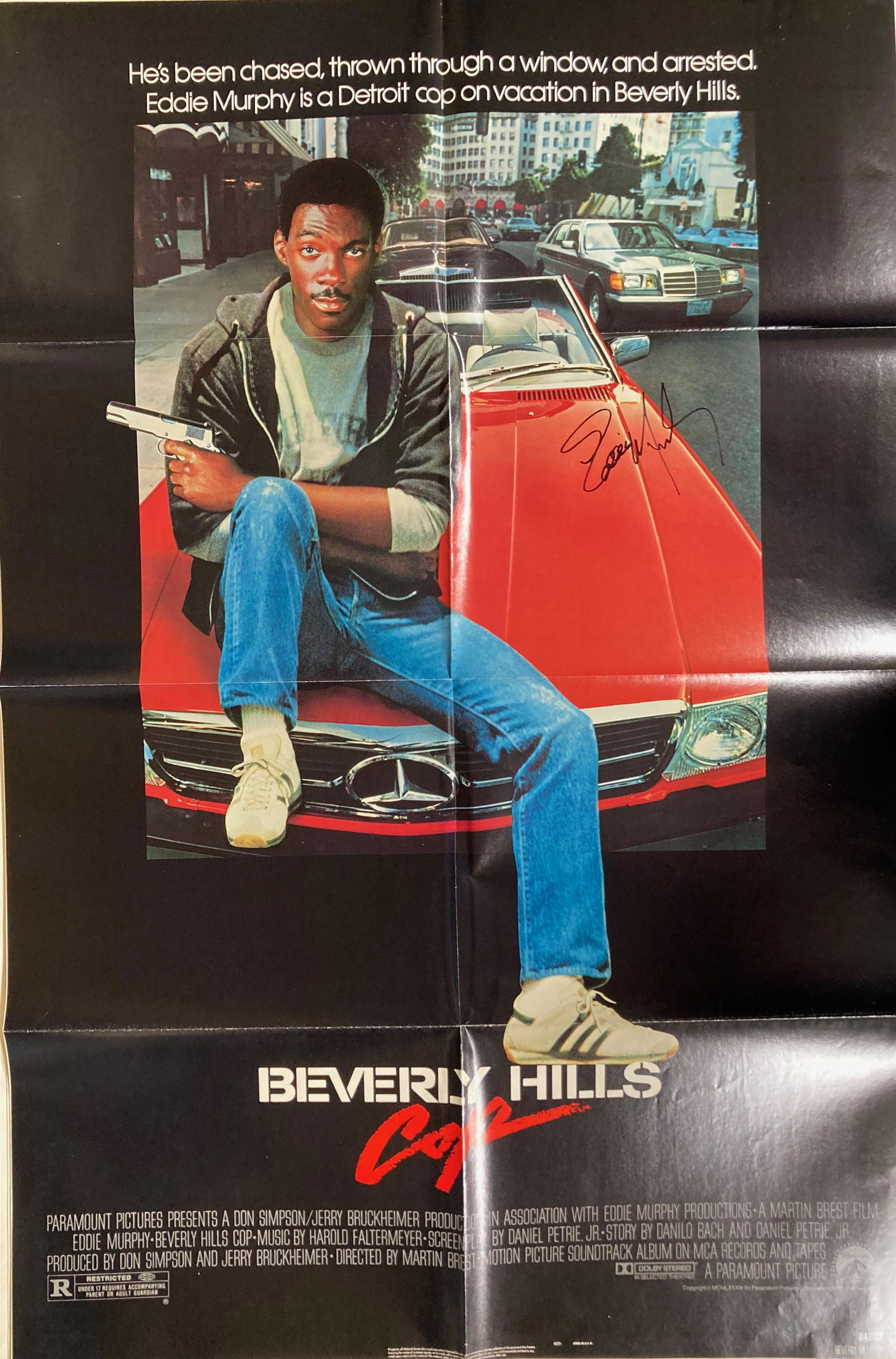 Beverly Hills Cop Movie Poster signed (1 of 1)