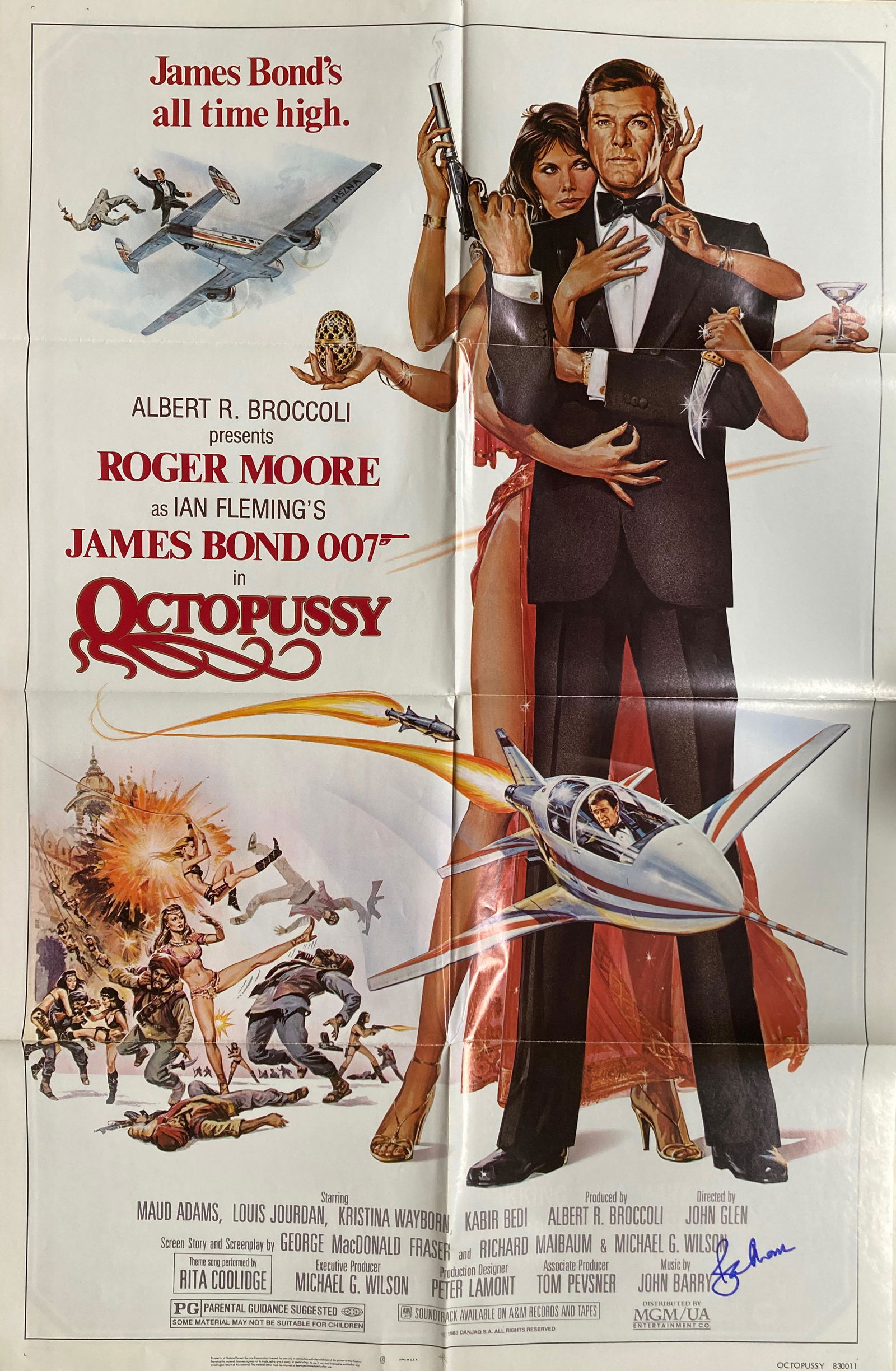 Octopussy movie poster signed (1 of 1)