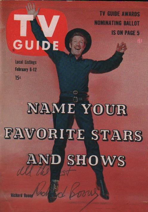 Richard Boone TV Guide signed (1 of 1)