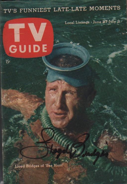 Lloyd Bridges Sea Hunt TV Guide signed (1 of 1)