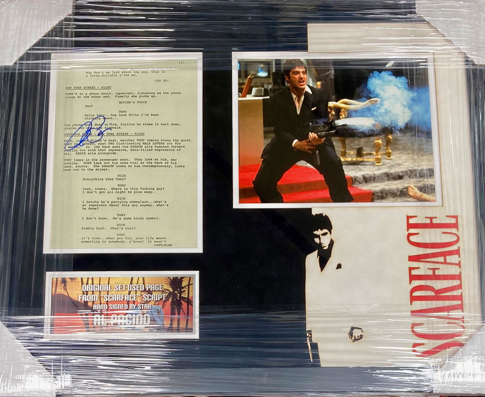 Scarface signed script page Al Pacino Framed (1 of 1)