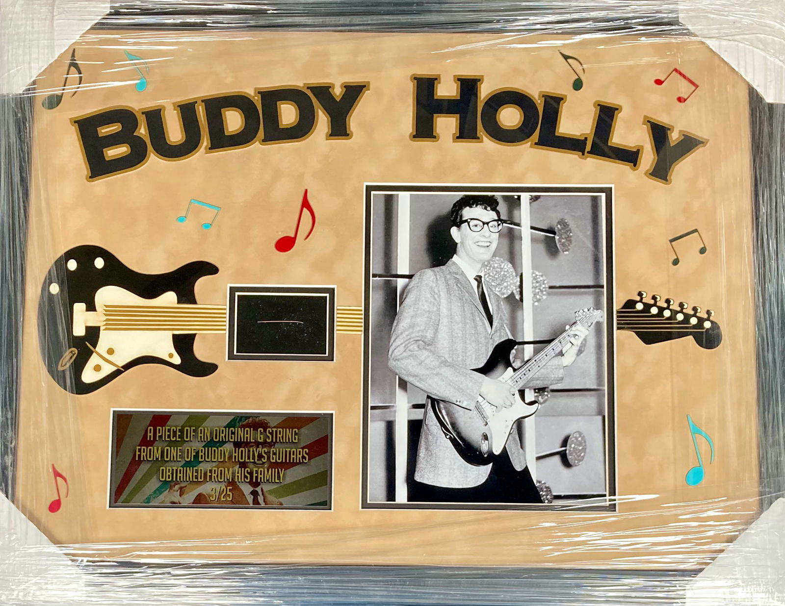 Buddy Holly piece of guitar string framed (1 of 1)